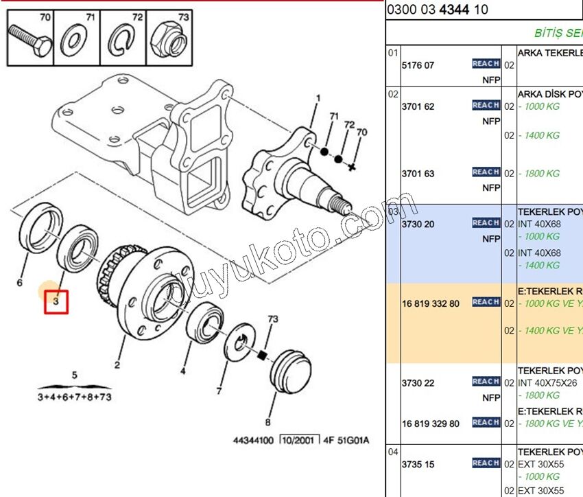 Arka Teker Rulmanı IC BXR1 10Q 14Q