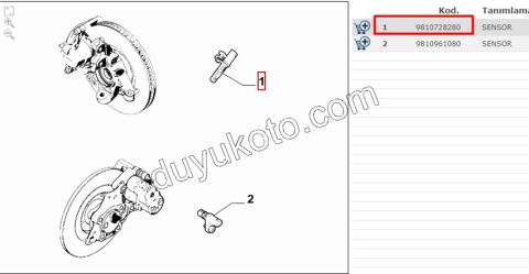 SENSOR ABS ON Sağ/Sol