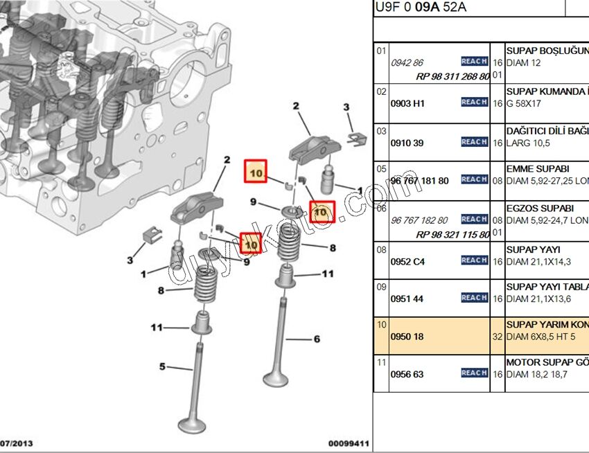 CEKIRDEK SUBAP TIRNAGI DW10 8V DW10FU