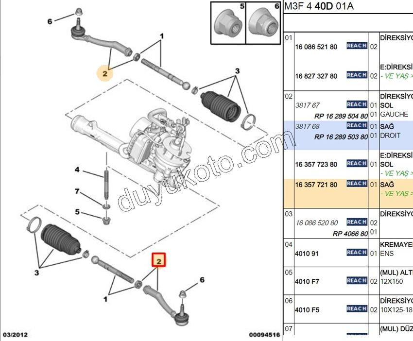Rot Başı Sağ P207 P20081 P301 P2081
