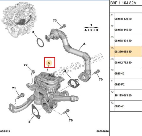 EGR Elektrovana KOMPLE 1.6HDİ Euro6 C EURO6
