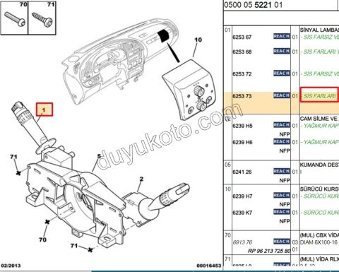 Far Sinyal Kumanda Kolu Kornalı Sisli XS1