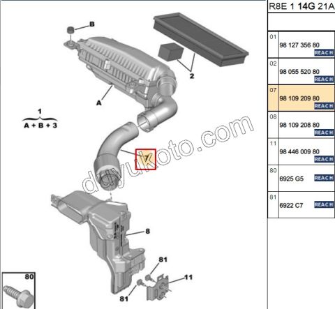 Hava Filtre Borusu 1.5HDİ Euro6 DB4