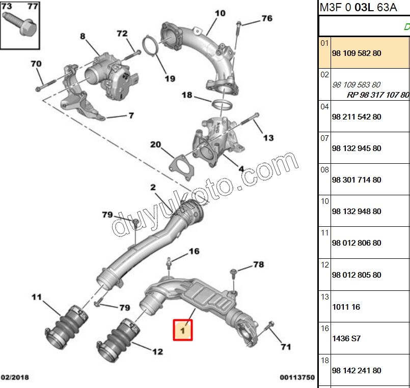 BORU TURBO USTU HAVA 1.5HDİ Euro6