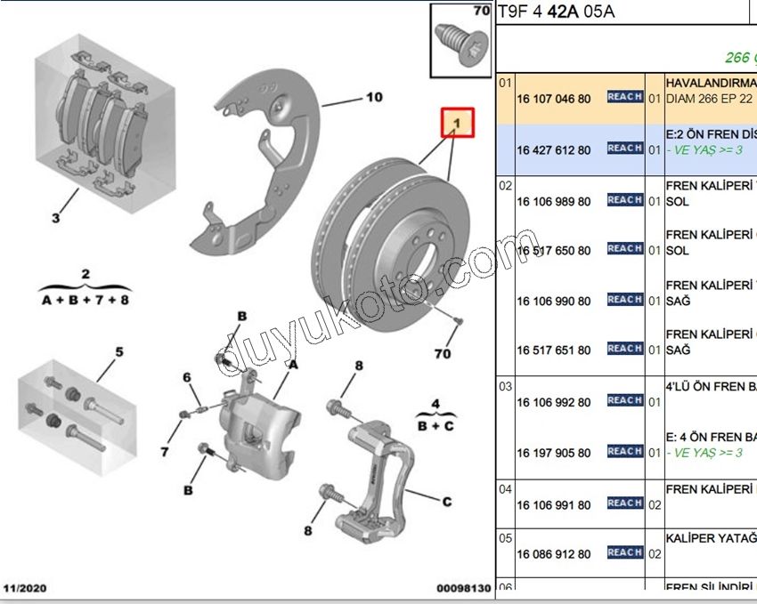 Ön Fren Diski Takım P3082 5 BIJON