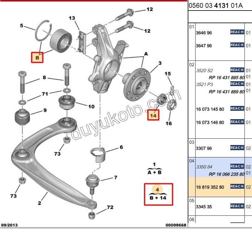 Ön Teker Rulmanı P301 P308 PRT3