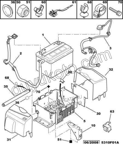 Akü Muhafaza Kapağı Üst Sağ P207 C3