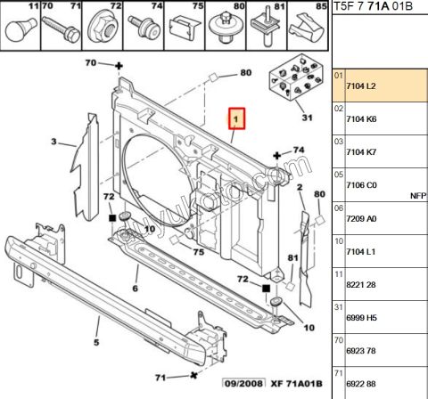 Fan Motoru Davlumbazı ( Ön Panel) P3071 P3072 1.6İ 16V Benzinli