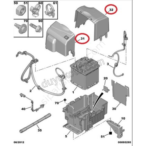 Akü Muhafaza Kapağı Üst Sol P207 C3