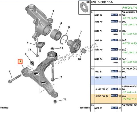 Salıncak Sağ BXR3 16Q 20Q
