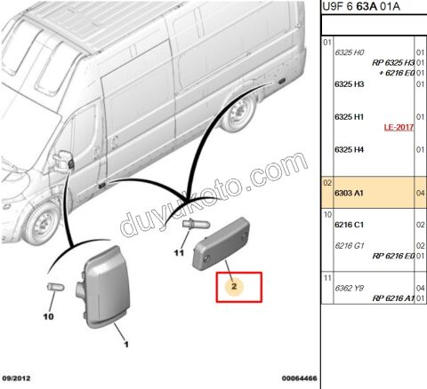 Peugeot Boxer Citroen Jumper Fiat Ducato Yan Çıta Lambası Sarı 2007/2015