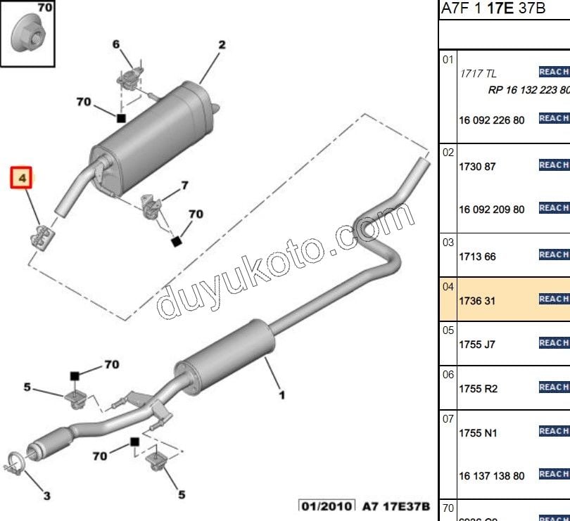 KELEPCE EGZOZ FLANS ARKA P207