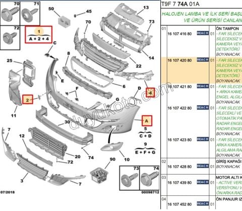Ön Tampon P3082 PANJUR+ SIS+ SENS YOK