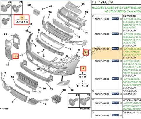 Ön Tampon P3082 PANJUR+ SIS+ 4 SENS+