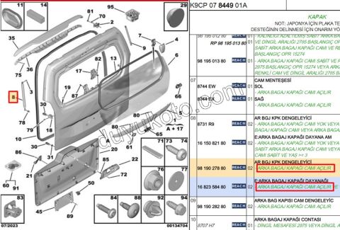BAGAJ AMORTISOR PRT3 PRT4 1P