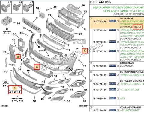 Ön Tampon P3082 LED FARLI+ PANJUR+
