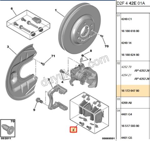 Fren Balatası Arka Tk P407 C53 YM P607