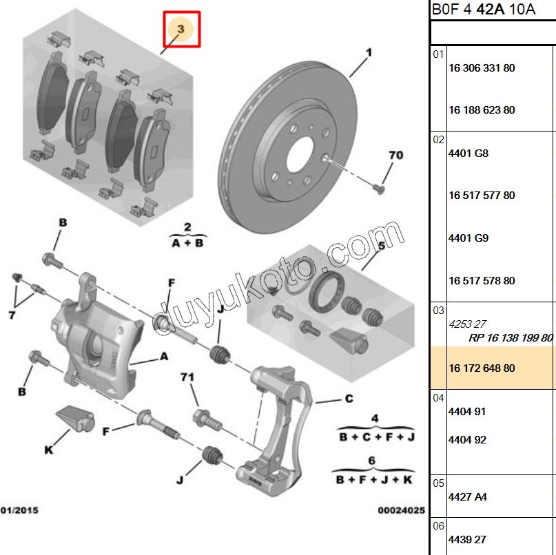 Fren Balatası Ön P107 P108 C1