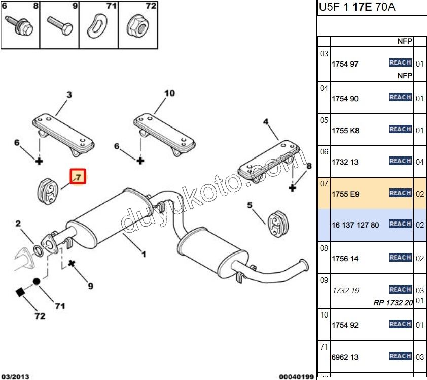 LASTIK EGZOZ ON BXR2 PBP ARKA
