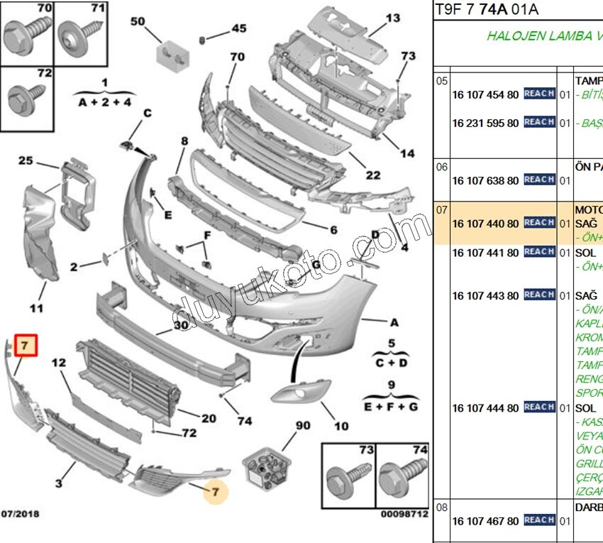 IZGARA ON TAMPON ALT KOSE R P3082 SIYAH ACTIVE MODEL