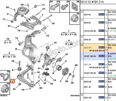 Salıncak Sol C53 1.6HDİ Euro4 2008/2011 KUCUK BURC EURO4