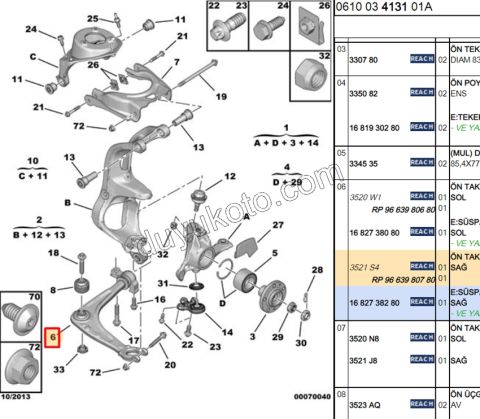 Salıncak Sağ C53 1.6HDİ Euro4 2008/2011 KUCUK BURC EURO4