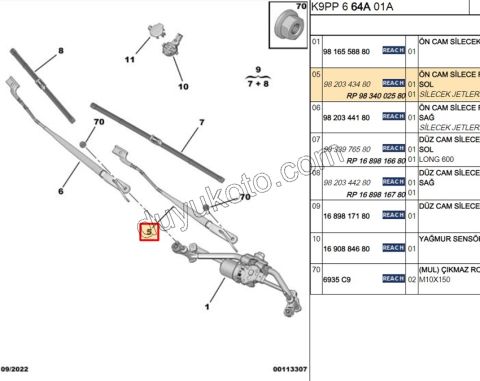 2019> Partner Rifter Berlingo Combo Doblo Proace City KOL ON CAM SILGI L SU FISKIYE MEME+