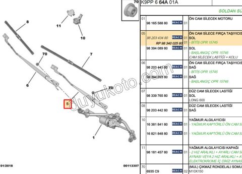 2019> Partner Rifter Berlingo Combo Doblo Proace City KOL ON CAM SILGI L SU FISKIYE MEME+