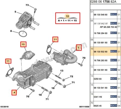 EGR SOGUTUCU KOMPLE 1.5HDİ Euro6 VANA YOK