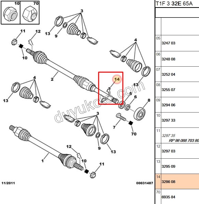 SAC R AKS BAGLANTI AY SACI BE4R P206 9648628580