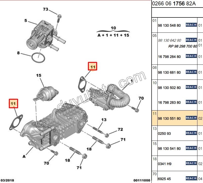 CONTA EGR SOGUTUCU X2 ADET 1.5HDİ Euro6