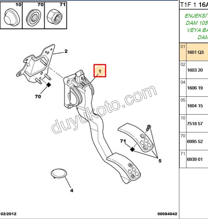 PEDAL GAZ P206 1.4HDİ Euro4 02/11 TU3 ET3 EW10 F00C3E2429