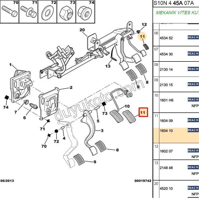 LASTIK PEDAL GAZ