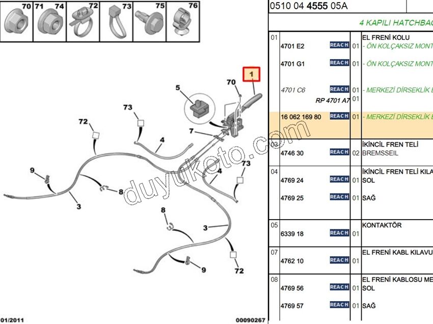 El Fren Kolu YM C41 KOLCAKLI