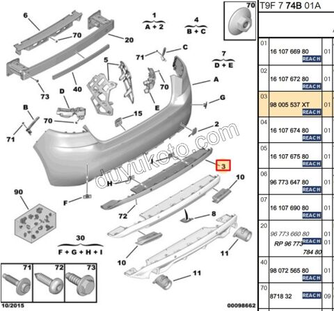 DEFLEKTOR ARKA TAMPON ALT P3082 EB2