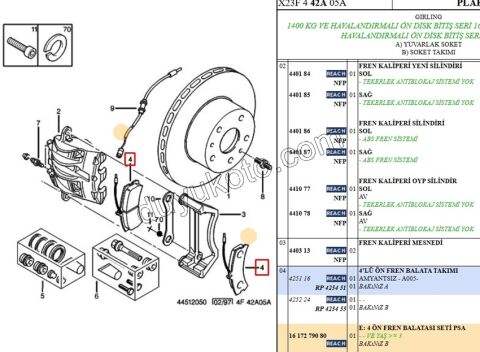 Fren Balatası Ön BXR 14Q