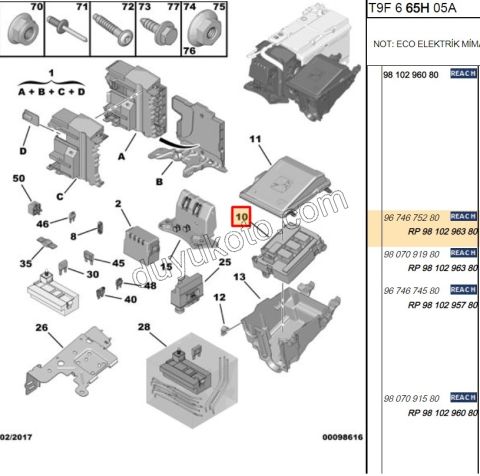 SIGORTA KUTUSU MOTOR ICI P3082 C42