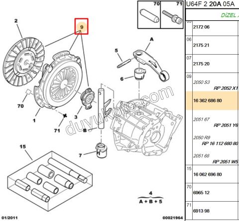 DEBRIYAJ SET 1.9D,E.M 97/98 BE3 EXP1 P405 P605 XN XU10J2
