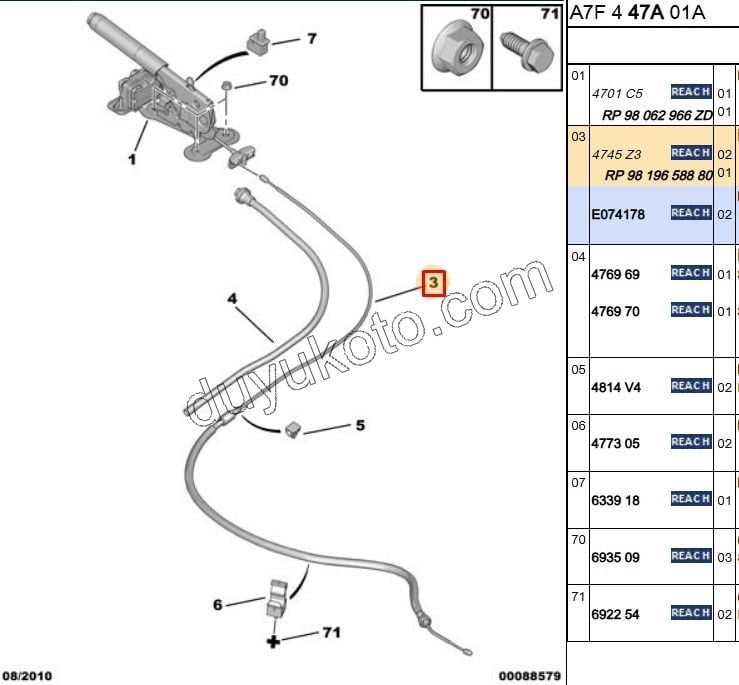 El Fren Teli Sağ/Sol P207 1.4HDİ Euro4 02/11