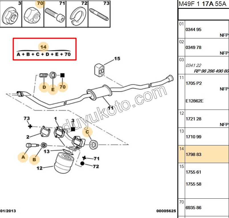 YUZUK EGZOZ BAGLANTI KIT KALIN 46MM 1.9D,E.M 97/98
