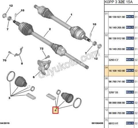 Aks Mili İç Körüğü (Şanzıman Tarafı)   EXP4