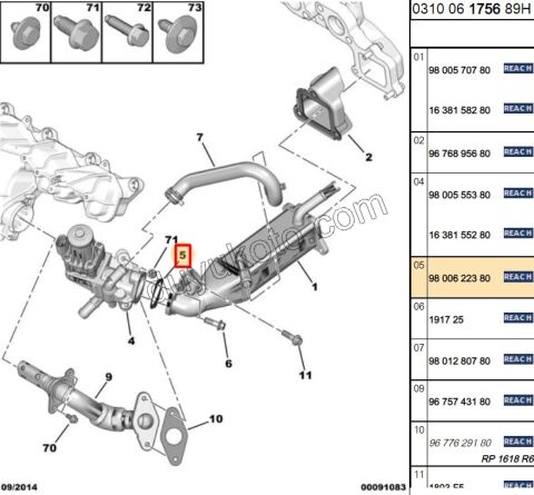 EGR Vana Contası Sac  BXR3 EURO5
