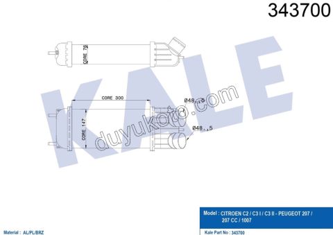 RADYATOR TURBO INTERKOL P207 C3 DV6