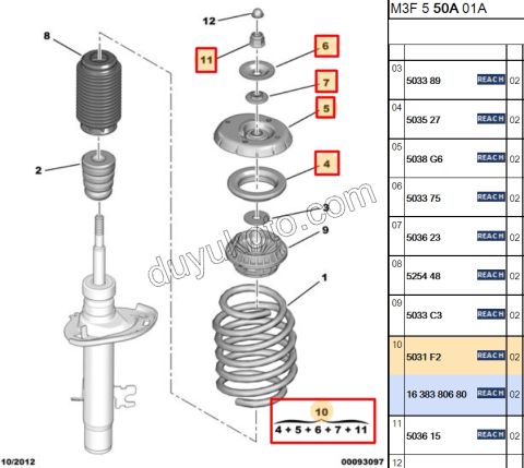 Ön Amortisör üst Takozu Kit  P2081 P301 P20081 C32 CCT