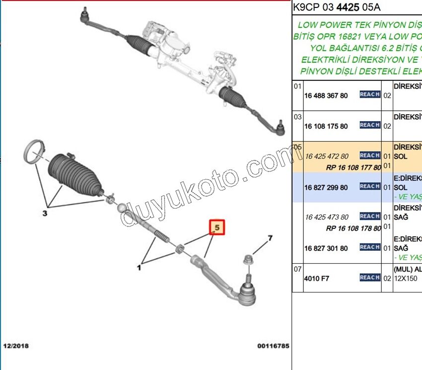 Sol Rot Başı PRT4 P3082 P30082
