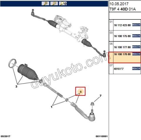 2019> Partner Rifter Berlingo Combo Doblo Proace City Rot Başı Sağ P3082 P30082