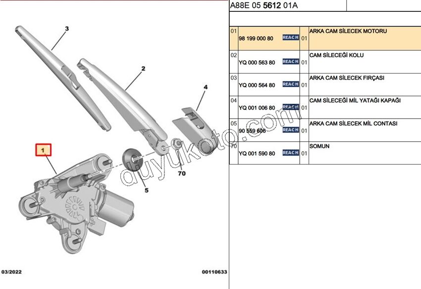 MOTOR CAM SILGI ARKA P2082 P3083 P20082 C3AIR CRSF