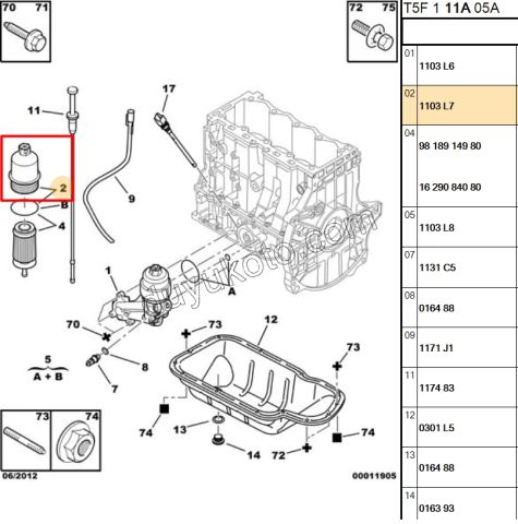 Yağ Filtre Kapağı YM 1.6İ 16V Benzinli ET3J4 DW10 16V P407 BXR3 9818914980 1629084080