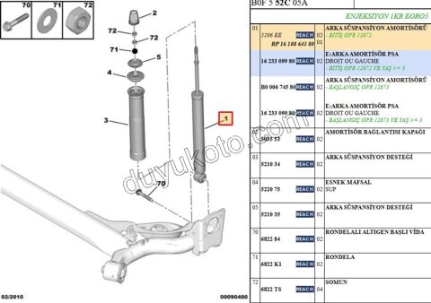 Arka Amortisör P107 C1