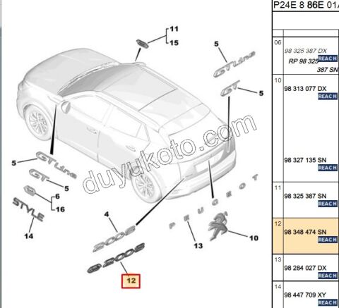 YAZI E2008 BAGAJ P20082